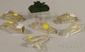 Seven Colorless Glass Ship Tank and Airplane Figural Candy Containers
