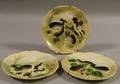 Three 19th Century Choisy Le Roi French Majolica Rabbit Plates