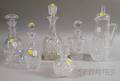 Five Colorless Cut Glass Decanters and a Pitcher with Cover