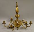 Georgianstyle Brass Sixlight Candle Chandelier