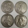 Four Grand Tour Cast Pewter Medallions Depicting Roman Emperors