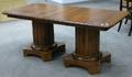 Neoclassical Rectangular Maple Double Columnar Pedestalbase Dining Table