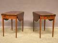Pair of Federalstyle Inlaid Mahogany Dropleaf Pembroke Tables