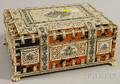 Indian Ivory and Tortoiseshell Velvetlined Sewing Box