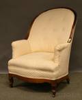Late Victorian Upholstered Walnut Parlor Chair
