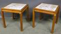 Pair of Tiletop Mahogany End Tables