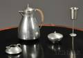 Four Midcentury Pewter Table Items