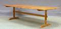 Long Country Pine Trestlebase Dining Table