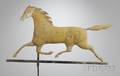 Yellowpainted Cast Zinc and Molded Copper Running Horse Weather Vane