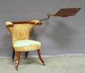 Neoclassical Upholstered Fruitwood Mechanical Reading Chair