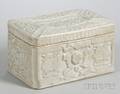 Chinese Ying Chingstyle Opalescent Glazed Reliefdecorated Porcelain Covered Box