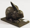 After Isidore Jules Bonheur French 18271901 Small Bronze Figure of a Crouching Rabbit