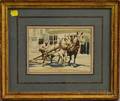 John R Grabach American 18861981 Hitching Two Horses