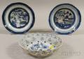 Three Blue and White Porcelain Dishes
