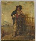 Unframed 19th Century Oil on Canvas Depicting a Shepherd