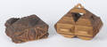 Two tramp art carved trinket boxes