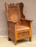 Provincial Oak Paneled Porters Chair