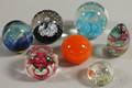 Seven Modern Art Glass Paperweights