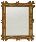 Tramp art carved mirror
