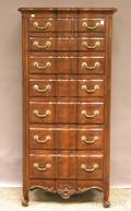 John Widdicomb Louis XV Provincialstyle Serpentine Carved Walnut Sevendrawer Semainier