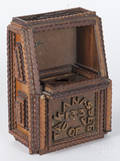 New Jersey tramp art carved lodge ballet box