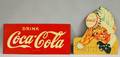 CocaCola Painted Masonite Sprite Boy Display Sign and a Drink CocaCola Sign
