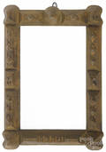 Tramp art carved mirror