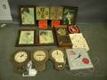 Eight CocaCola Plastic Wall Clocks and a Set of Four Plastic Framed Vintagestyle Portraits