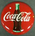 CocaCola Painted Tin Button Sign