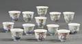 Thirteen Porcelain Cups