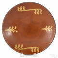 Pennsylvania redware pie plate 19th c
