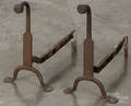 Pair of cast iron andirons