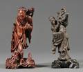 Two Wood Carvings of Immortals
