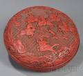 Cinnabar Carved Box and Cover
