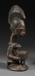 Yoruba Carved Wood Female Figure
