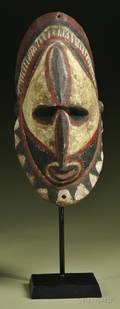 New Guinea Polychrome Carved Wood Mask