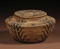 Western Lidded Coiled Basketry Bowl