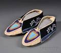 Delaware Beaded Cloth and Hide Moccasins