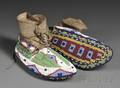 Lakota Fully Beaded Hide Moccasins
