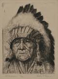 Henry C Balink 18821963 Etching of Chief TakeeQuala