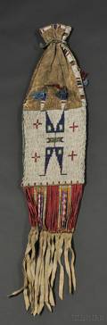 Central Plains Beaded and Quilled Hide Pipebag