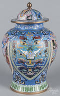 Chinese cloisonn urn and cover