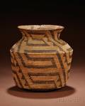 Southwest Coiled Basketry Jar