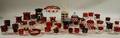 Fortysix Pieces of Late Victorian Mostly Ruby Flash Colorless Glass Tableware Items