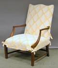 Federalstyle Upholstered Mahogany Lolling Chair