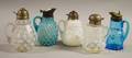 Five Victorian Art Glass Syrups