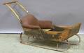 19th Century Paintdecorated Wood and Iron Childs Push Sled
