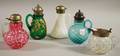 Five Victorian Art Glass Syrups