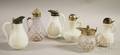 Six Victorian Art Glass Syrups