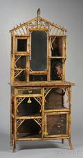 Victorian Bamboo and Lacquer Etagere Cabinet